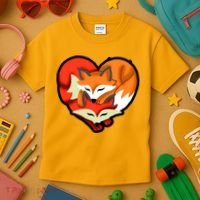 Cute Foxy Heart Fox Lover Kids T-Shirt thumb 3