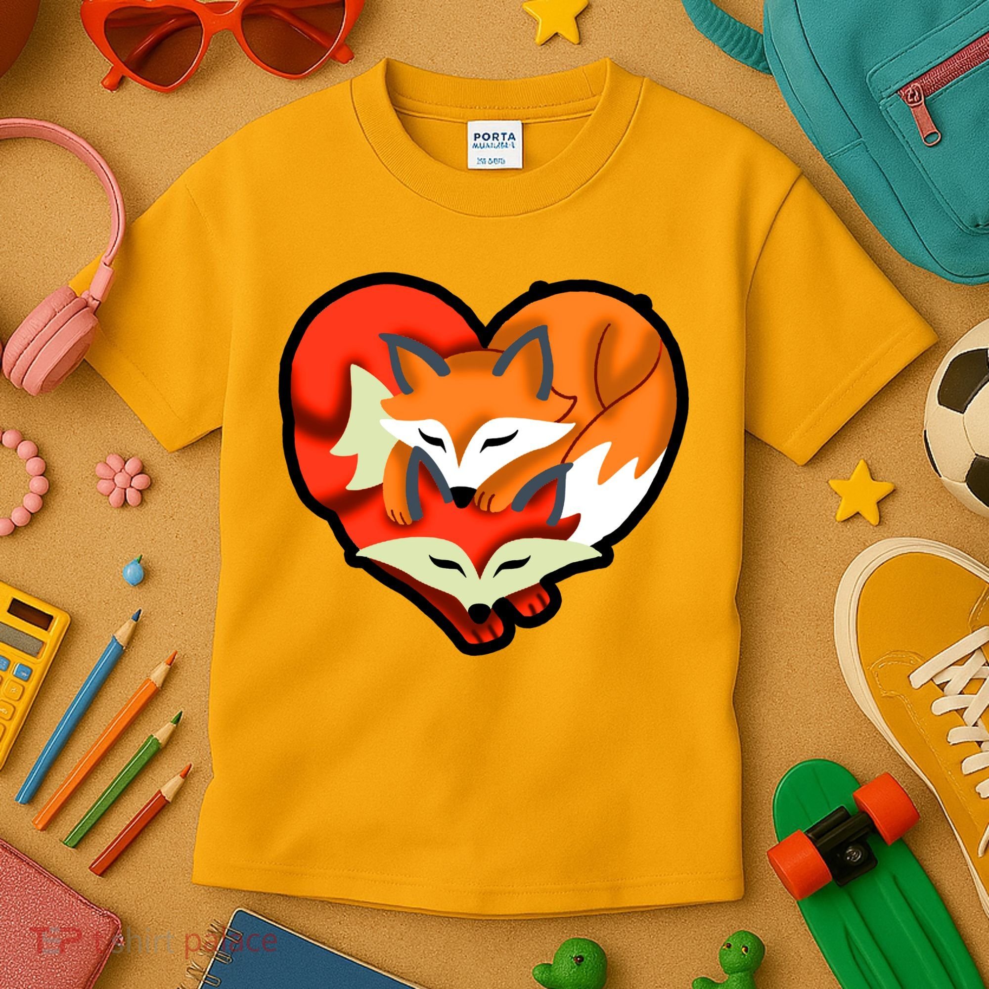 Cute Foxy Heart Fox Lover Kids T-Shirt