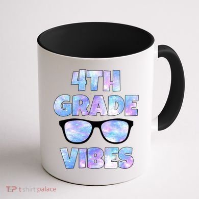 Cute Funny 4th Grade Vibes Cool Sunglasses Coffee Mug back