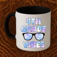 Cute Funny 4th Grade Vibes Cool Sunglasses Coffee Mug thumb 2