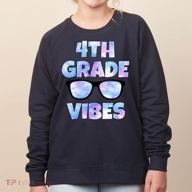 Cute Funny 4th Grade Vibes Cool Sunglasses Women's Sweatshirt
