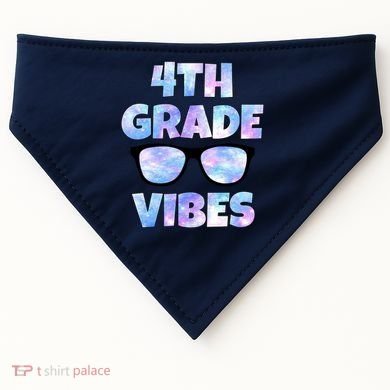 Cute Funny 4th Grade Vibes Cool Sunglasses USA-Made Doggie Bandana