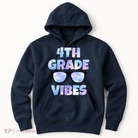 Cute Funny 4th Grade Vibes Cool Sunglasses Hoodie thumb 0