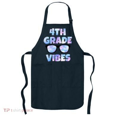 Cute Funny 4th Grade Vibes Cool Sunglasses Apron