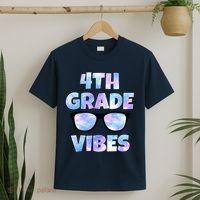 Cute Funny 4th Grade Vibes Cool Sunglasses T-Shirt thumb 2