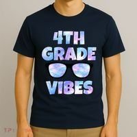 Cute Funny 4th Grade Vibes Cool Sunglasses T-Shirt thumb 3