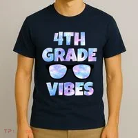 Cute Funny 4th Grade Vibes Cool Sunglasses T-Shirt thumb 3