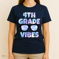 Cute Funny 4th Grade Vibes Cool Sunglasses T-Shirt thumb 4