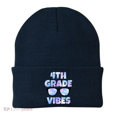 Cute Funny 4th Grade Vibes Cool Sunglasses Beanie