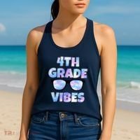 Cute Funny 4th Grade Vibes Cool Sunglasses Women's Tank Top thumb 2
