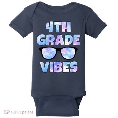 Cute Funny 4th Grade Vibes Cool Sunglasses Baby Bodysuit