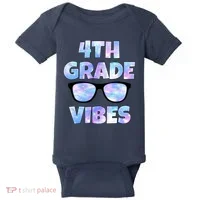 Cute Funny 4th Grade Vibes Cool Sunglasses Baby Bodysuit thumb 0
