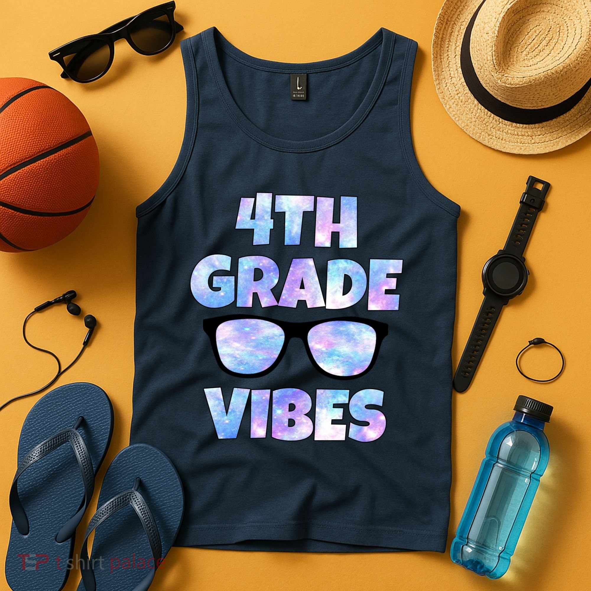 Cute Funny 4th Grade Vibes Cool Sunglasses Tank Top