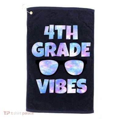 Cute Funny 4th Grade Vibes Cool Sunglasses Golf Towel