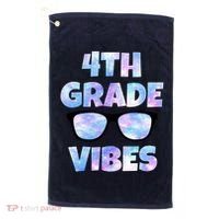 Cute Funny 4th Grade Vibes Cool Sunglasses Golf Towel thumb 0