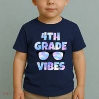Cute Funny 4th Grade Vibes Cool Sunglasses Toddler T-Shirt thumb 2