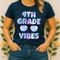 Cute Funny 4th Grade Vibes Cool Sunglasses Women's T-Shirt thumb 2