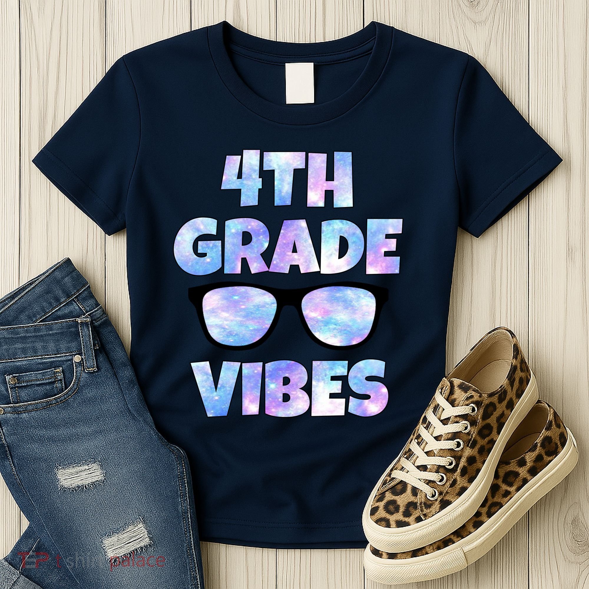 Cute Funny 4th Grade Vibes Cool Sunglasses Women's T-Shirt
