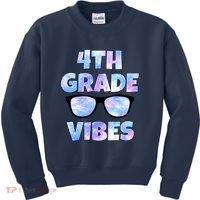 Cute Funny 4th Grade Vibes Cool Sunglasses Kids Sweatshirt thumb 0