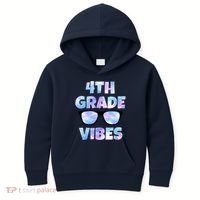 Cute Funny 4th Grade Vibes Cool Sunglasses Kids Hoodie thumb 0