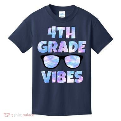 Cute Funny 4th Grade Vibes Cool Sunglasses Kids T-Shirt