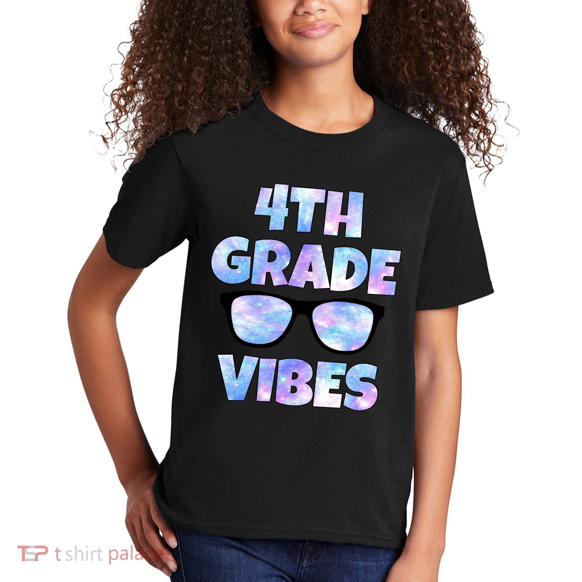 Cute Funny 4th Grade Vibes Cool Sunglasses Kids T-Shirt