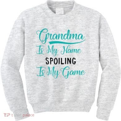 Cute Funny Grandma Is My Name Spoiling Is My Game Kids Sweatshirt