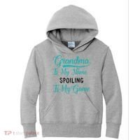 Cute Funny Grandma Is My Name Spoiling Is My Game Kids Hoodie thumb 0