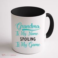 Cute Funny Grandma Is My Name Spoiling Is My Game Coffee Mug thumb 1