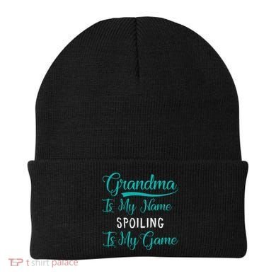 Cute Funny Grandma Is My Name Spoiling Is My Game Beanie