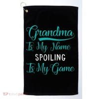 Cute Funny Grandma Is My Name Spoiling Is My Game Golf Towel thumb 0