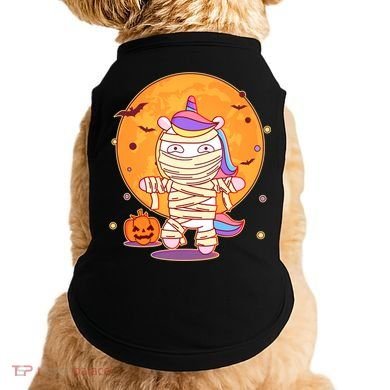 Cute Funny Halloween Unicorn Mummy Doggie Tank