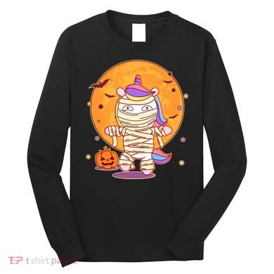 Cute Funny Halloween Unicorn Mummy Long Sleeve Shirt