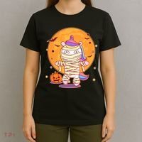 Cute Funny Halloween Unicorn Mummy T-Shirt thumb 4