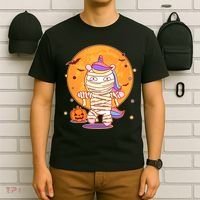 Cute Funny Halloween Unicorn Mummy T-Shirt thumb 6