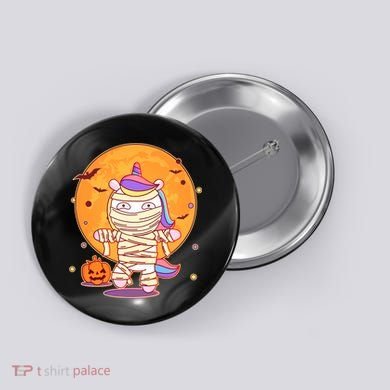 Cute Funny Halloween Unicorn Mummy Button