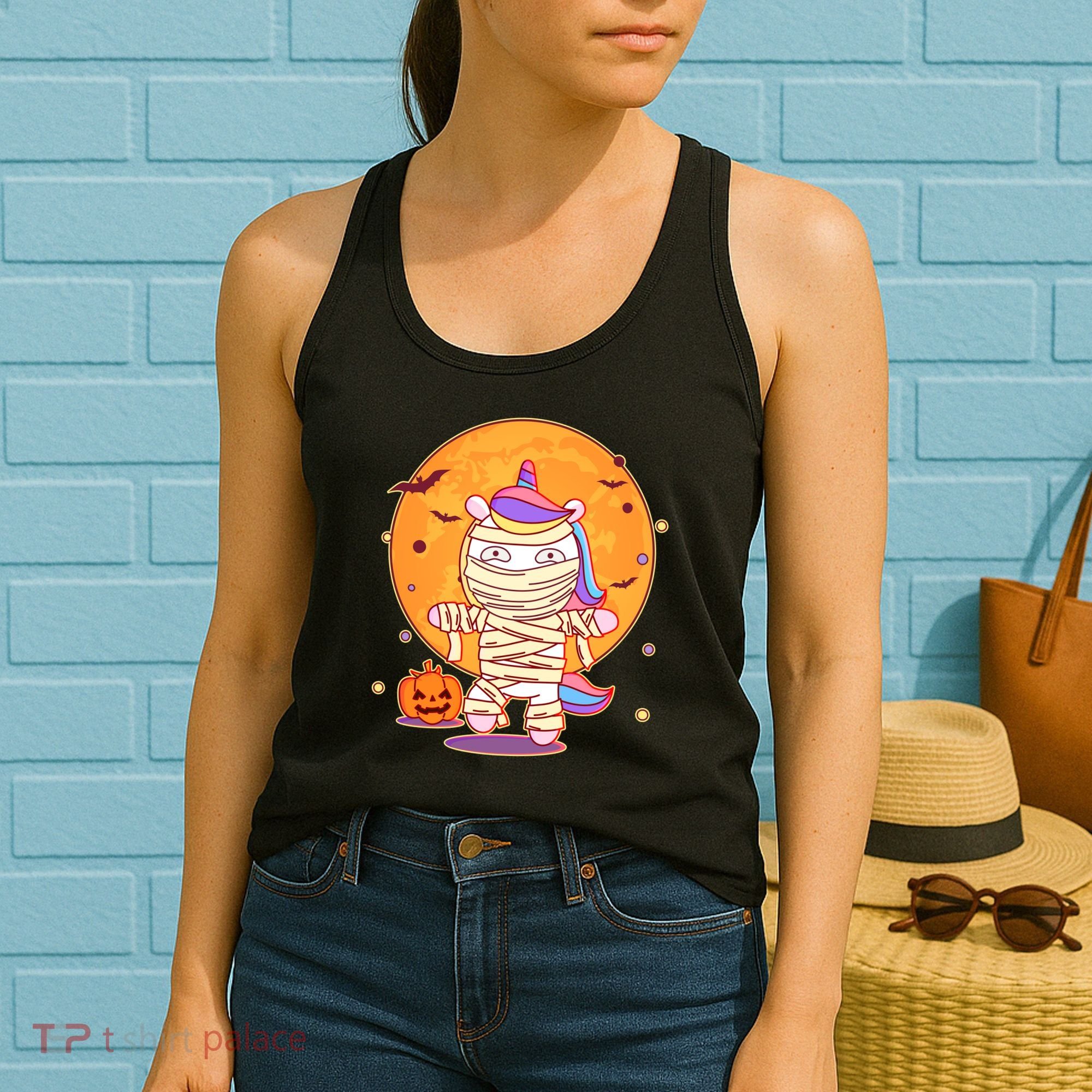 Cute Funny Halloween Unicorn Mummy Women's Tank Top