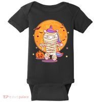 Cute Funny Halloween Unicorn Mummy Baby Bodysuit thumb 0