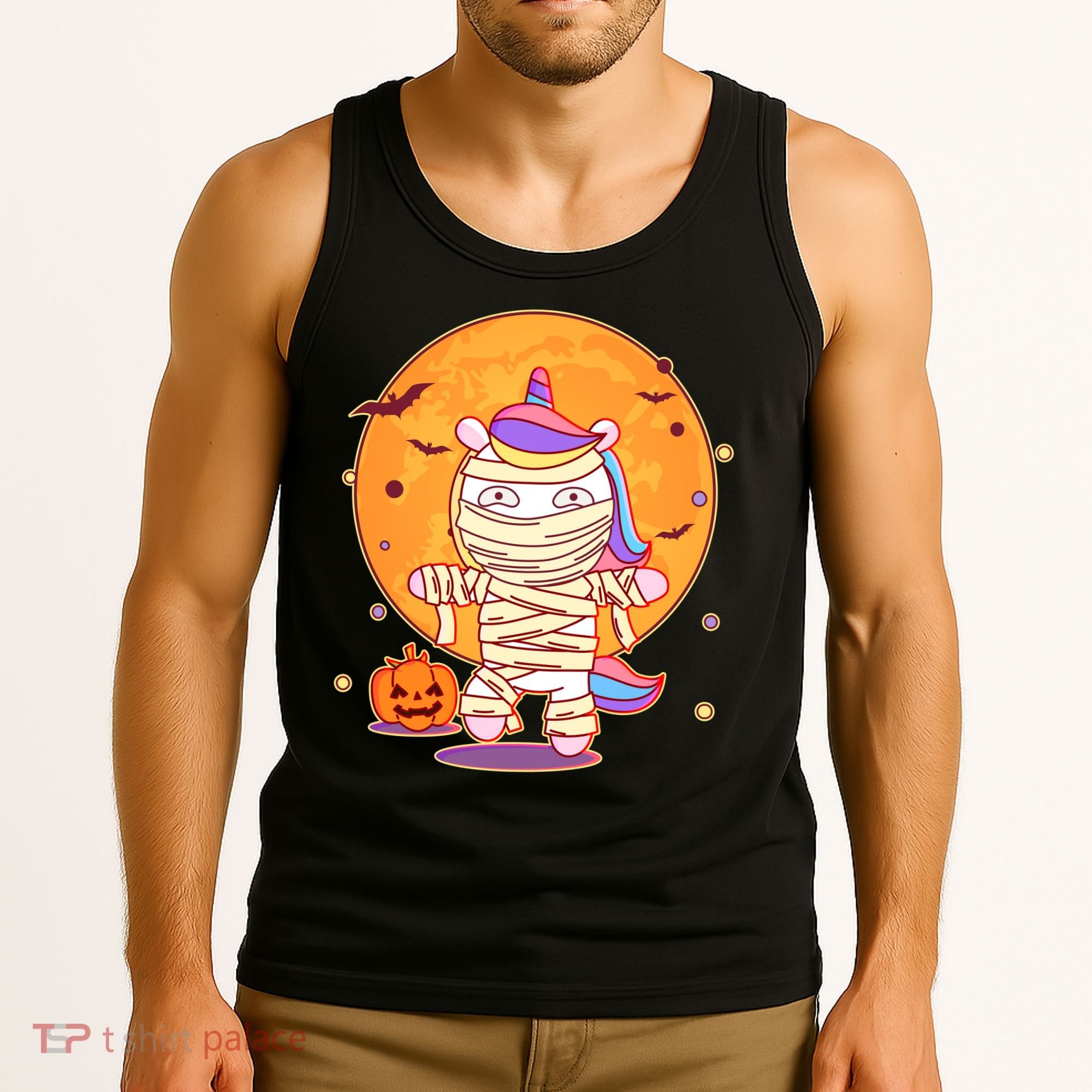 Cute Funny Halloween Unicorn Mummy Tank Top