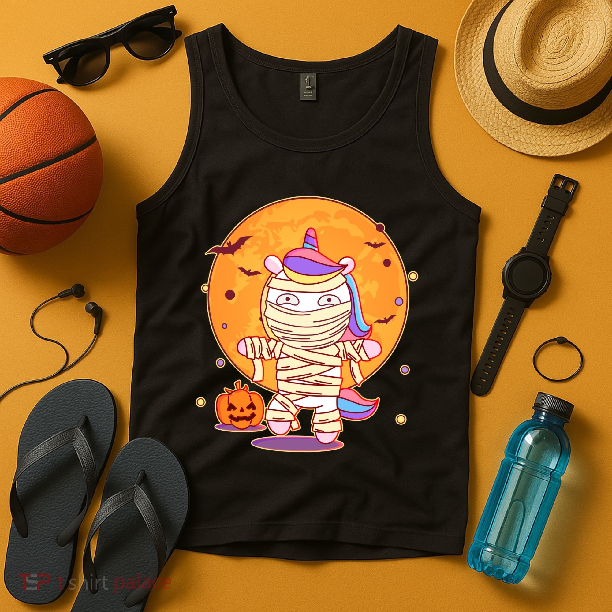 Cute Funny Halloween Unicorn Mummy Tank Top