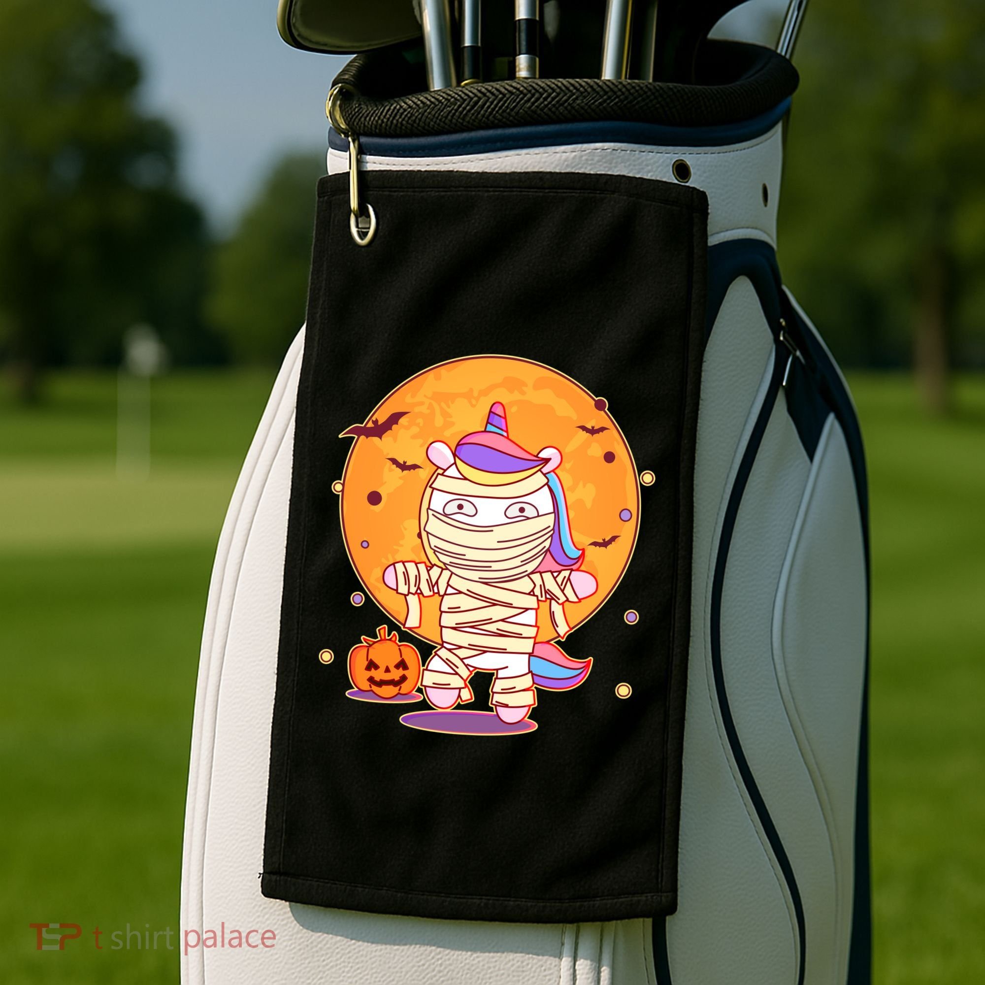Cute Funny Halloween Unicorn Mummy Golf Towel