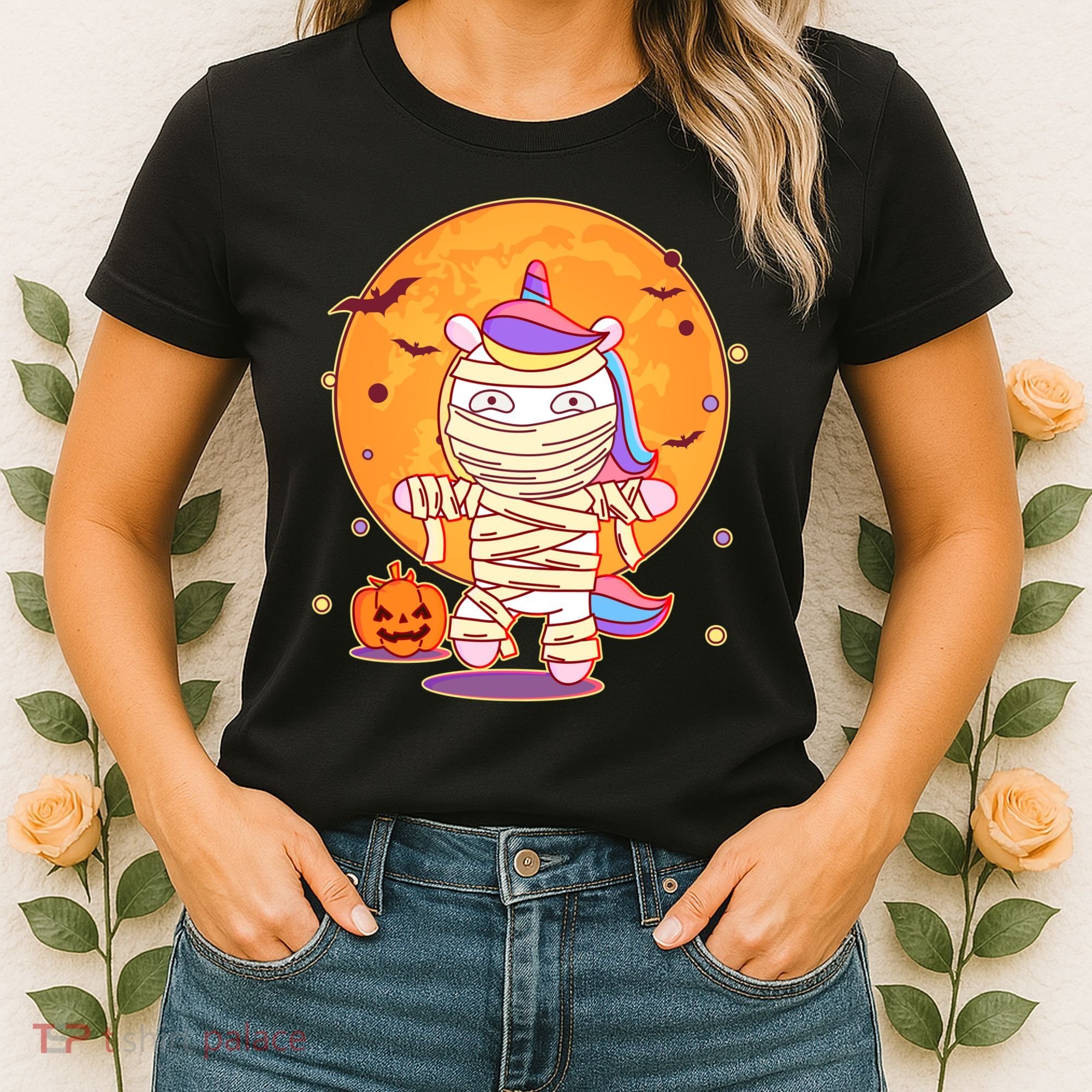 Cute Funny Halloween Unicorn Mummy Women's T-Shirt