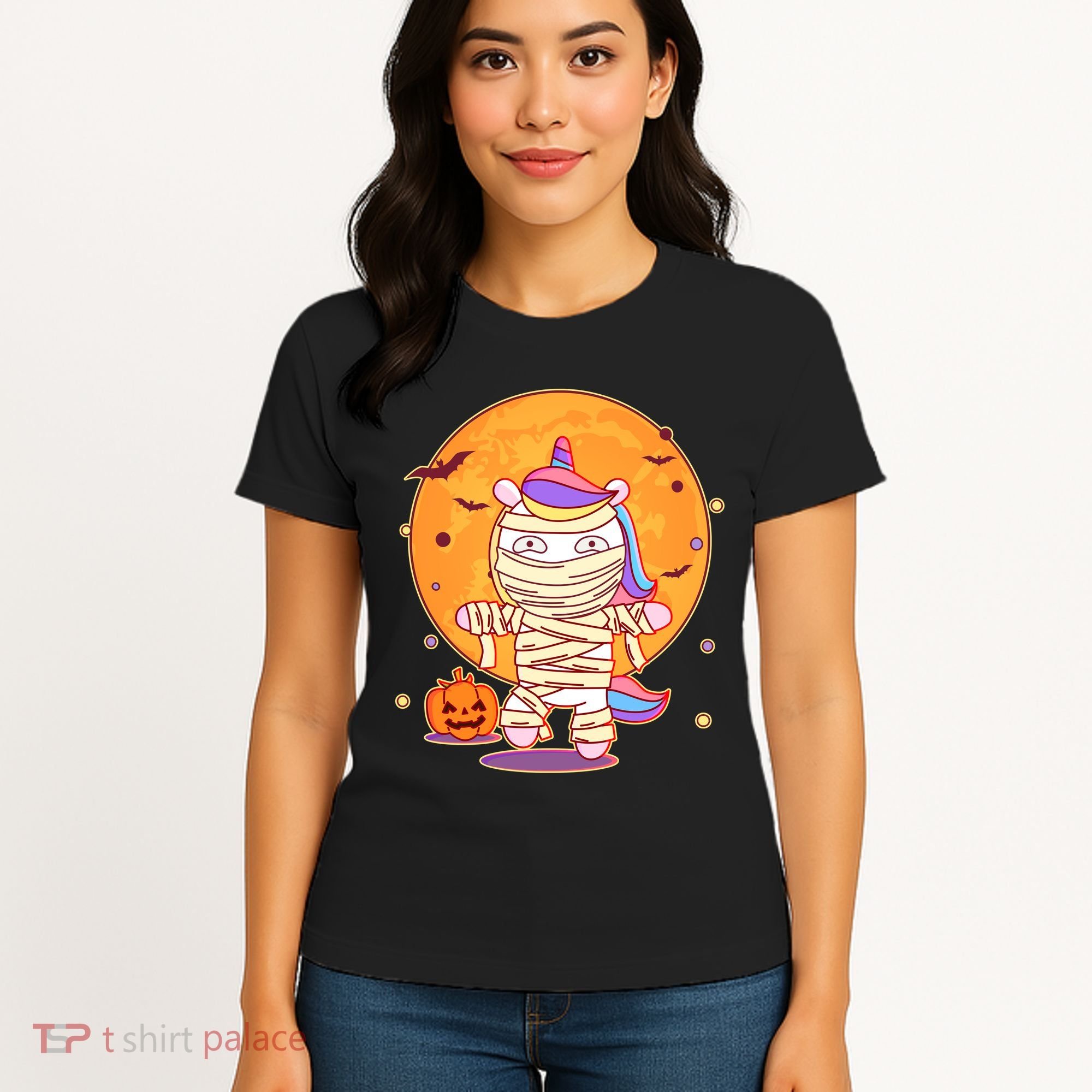 Cute Funny Halloween Unicorn Mummy Women's T-Shirt