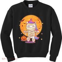 Cute Funny Halloween Unicorn Mummy Kids Sweatshirt thumb 0
