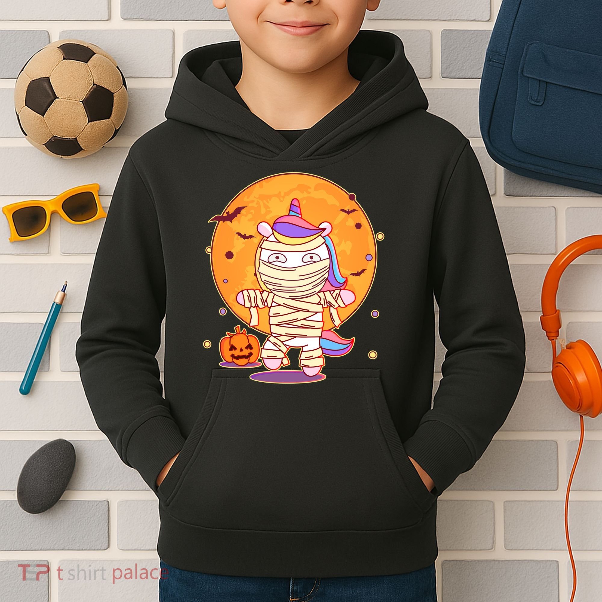 Cute Funny Halloween Unicorn Mummy Kids Hoodie
