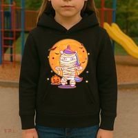 Cute Funny Halloween Unicorn Mummy Kids Hoodie thumb 3
