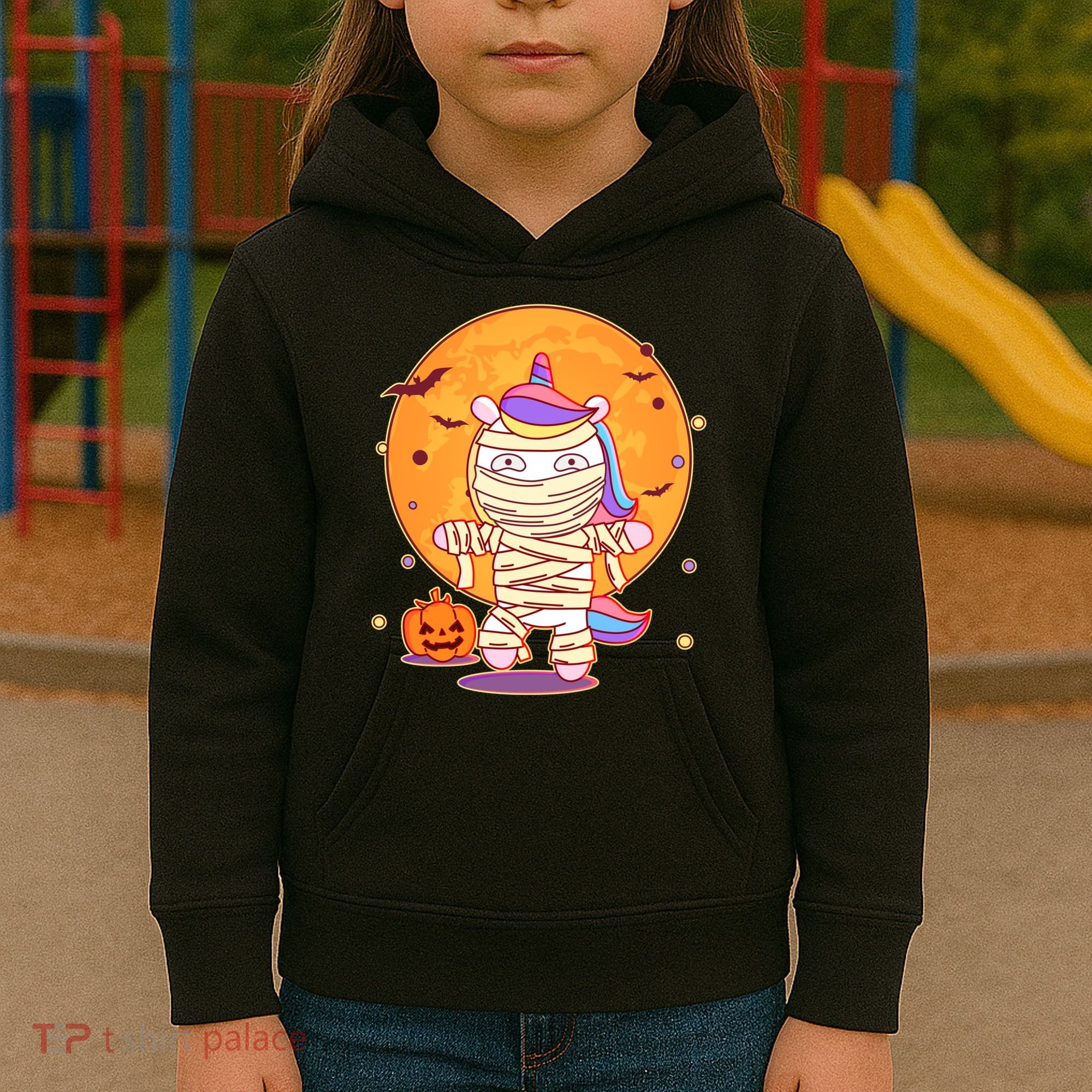 Cute Funny Halloween Unicorn Mummy Kids Hoodie
