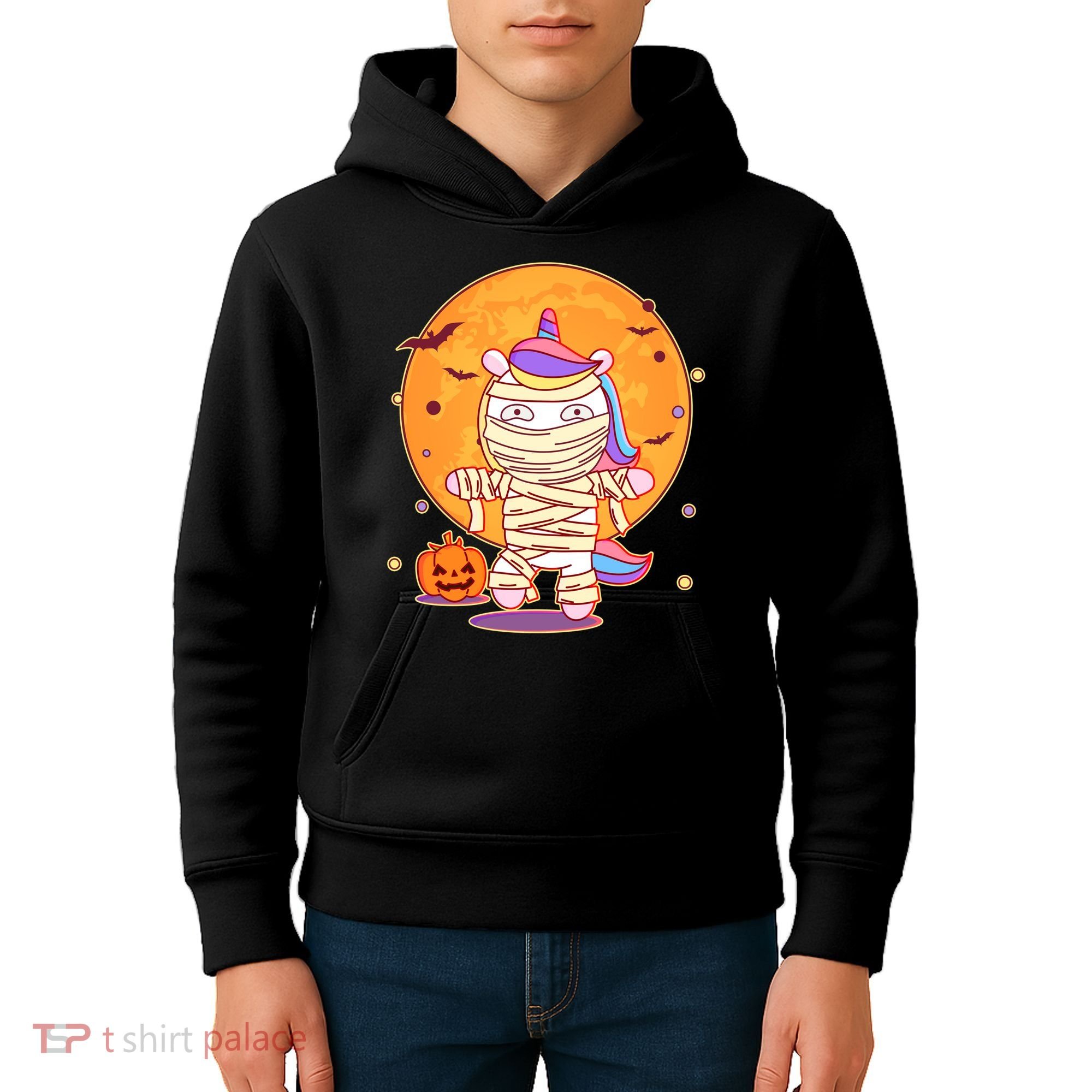Cute Funny Halloween Unicorn Mummy Kids Hoodie