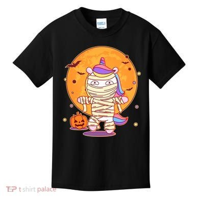 Cute Funny Halloween Unicorn Mummy Kids T-Shirt