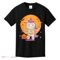 Cute Funny Halloween Unicorn Mummy Kids T-Shirt thumb 0